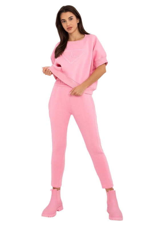 TEEK - 2PC Quarter Sleeve Sweatsuit SET TEEK MH pink One Size 