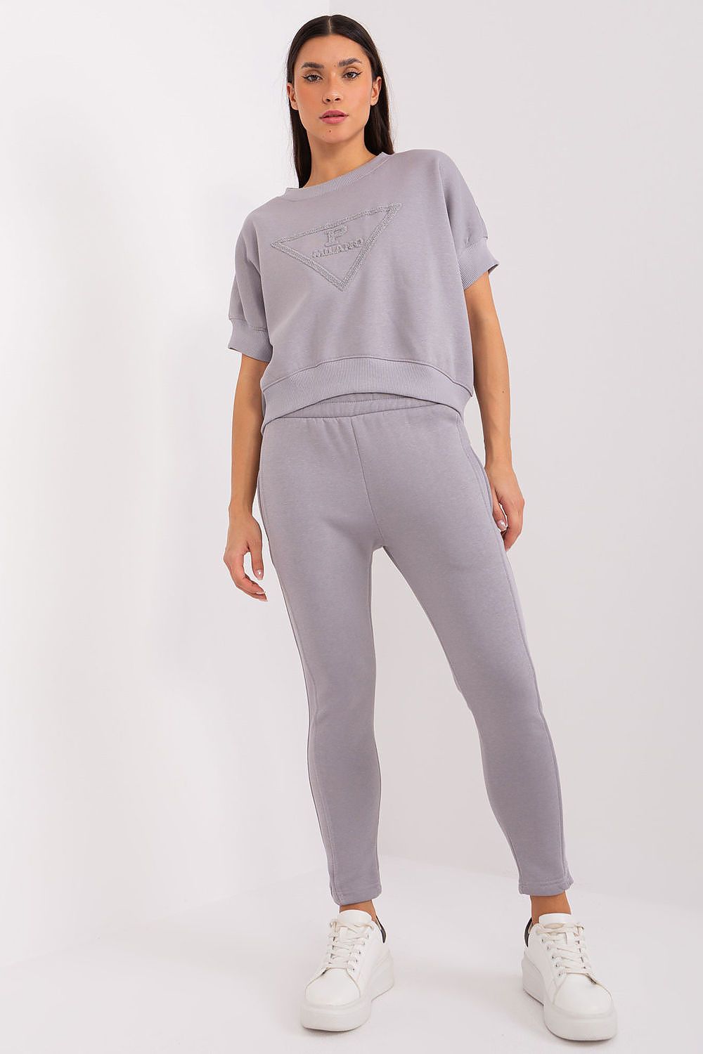 TEEK - 2PC Quarter Sleeve Sweatsuit SET TEEK MH grey 2 One Size 