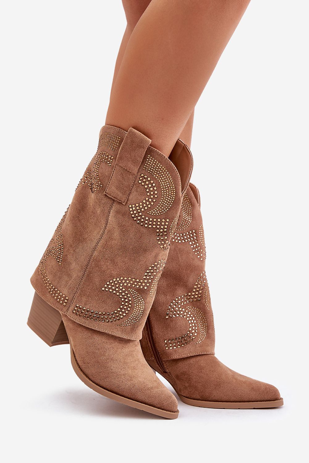 TEEK - Low Cuff Heel Western Suede Boots SHOES TEEK MH   