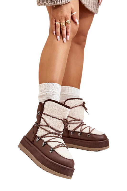 TEEK - Cocoa Canoe Laced Furry Snow Boots SHOES TEEK MH   