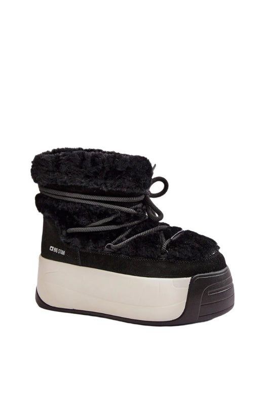 TEEK - Black Canoe Laced Fluff Snow Boots SHOES TEEK MH   