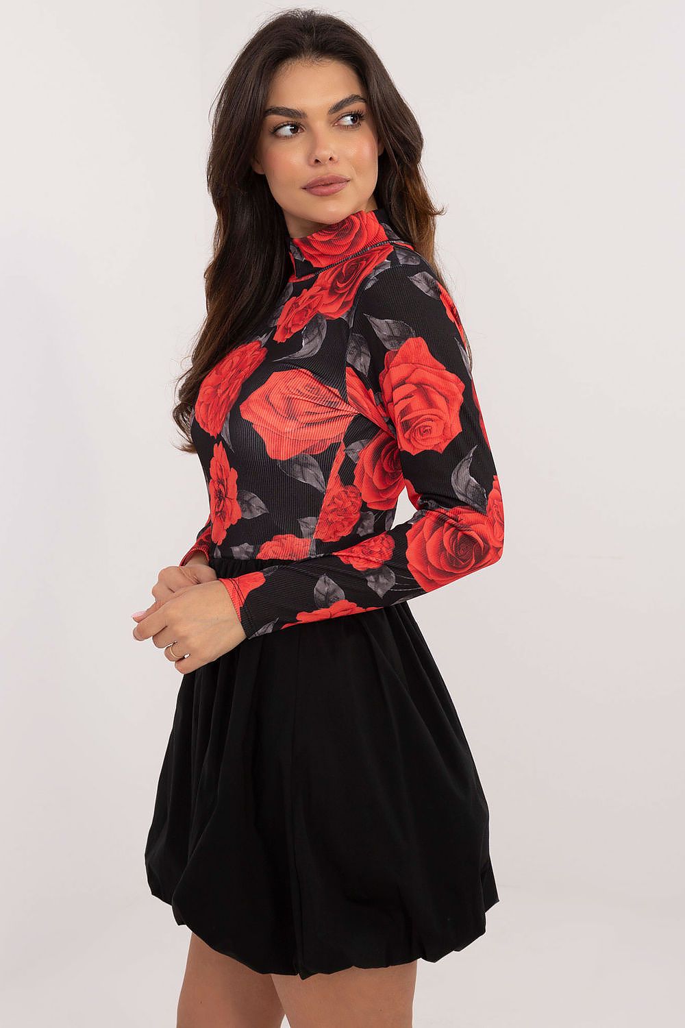 TEEK - Floral Half Turtleneck Top Dress DRESS TEEK MH   