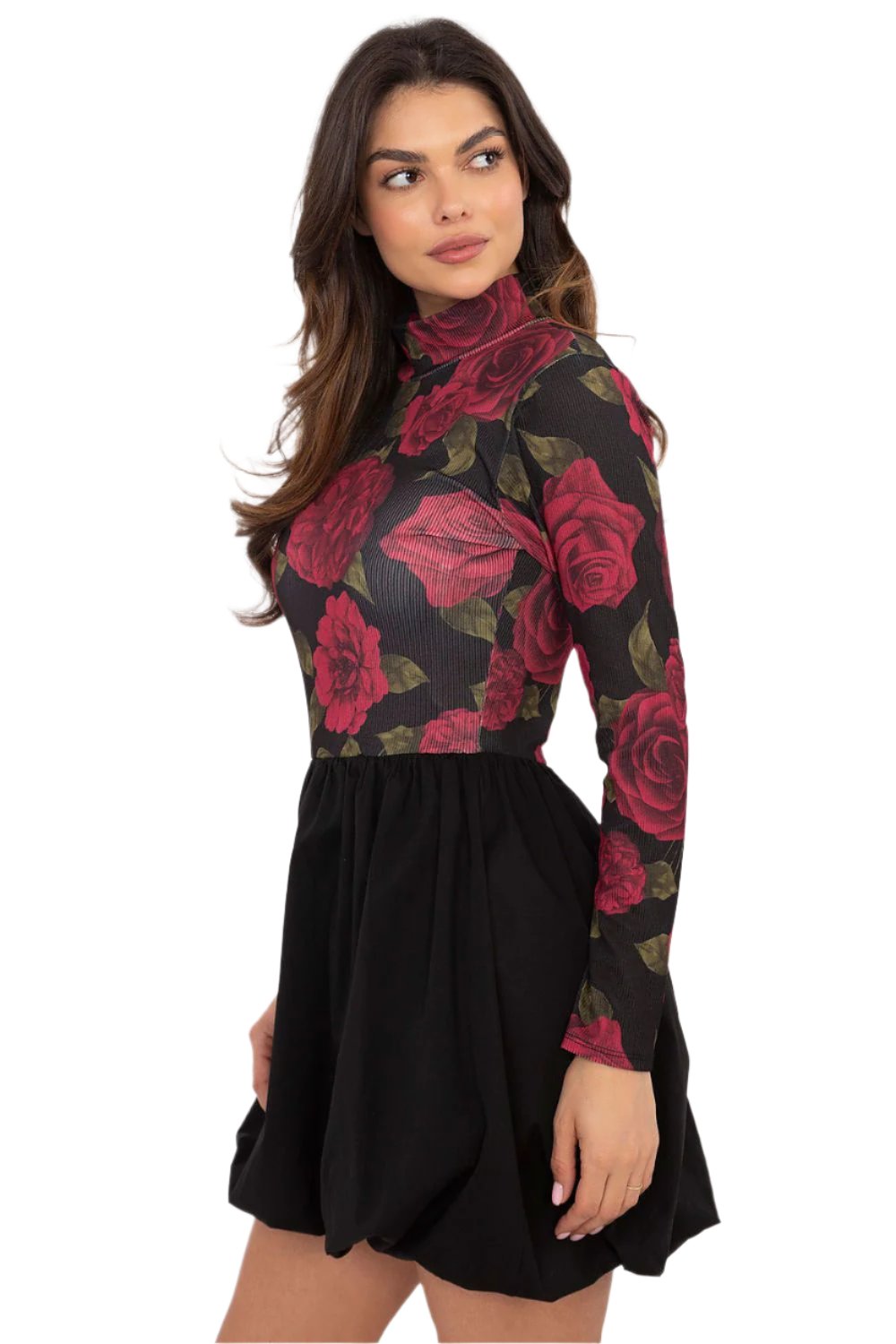 TEEK - Floral Half Turtleneck Top Dress DRESS TEEK MH   