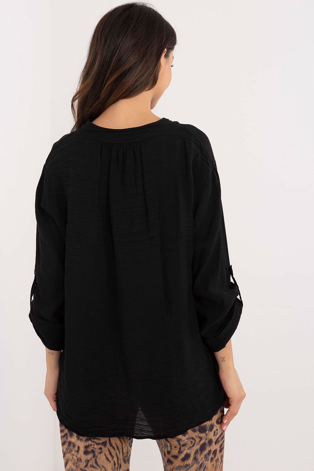 TEEK - Thin V-Neck Pinned Sleeve Blouse TOPS TEEK MH   