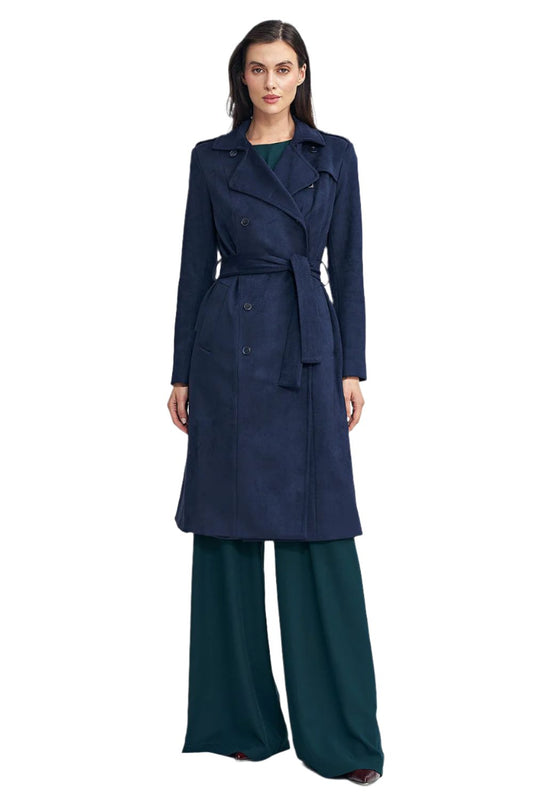 TEEK - Timeless Nubuck Buttoned Coat COAT TEEK MH navy blue S 36 