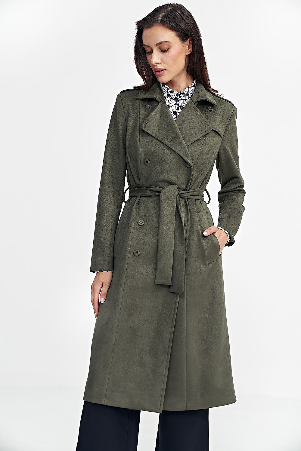 TEEK - Timeless Nubuck Buttoned Coat COAT TEEK MH green S 36 