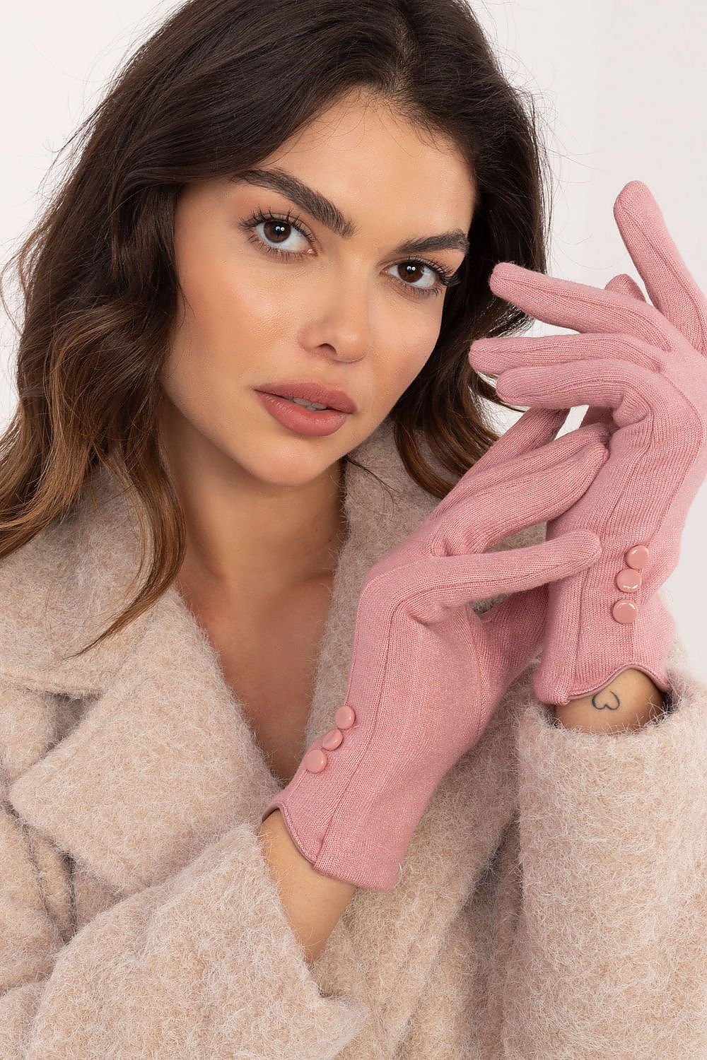 TEEK - Flowers Finger 3 Button Gloves GLOVES TEEK MH pink S/M 