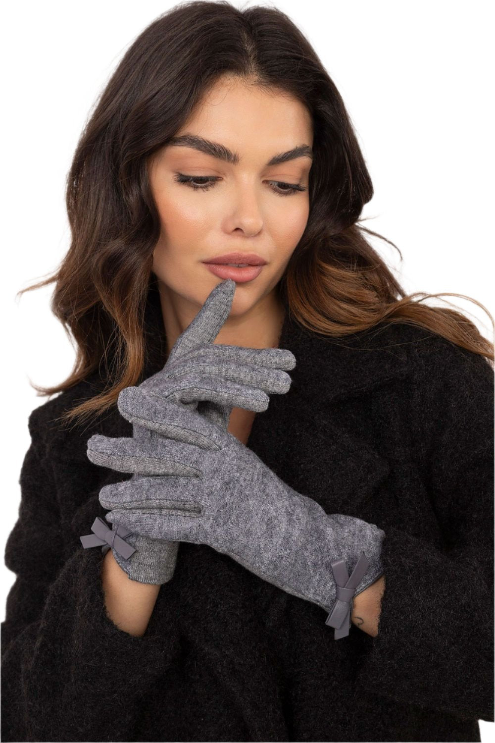 TEEK - Flowers Finger Dainty Bow Gloves GLOVES TEEK MH grey S/M 