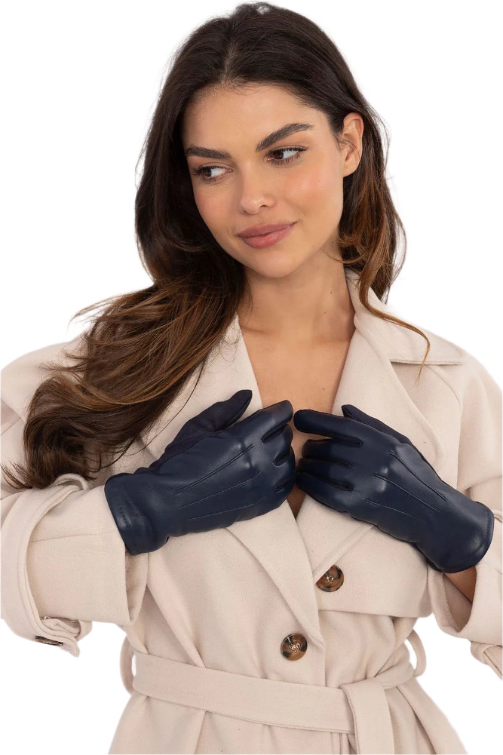 TEEK - Flowers Finger Lined Pleats Gloves GLOVES TEEK MH navy blue S/M 