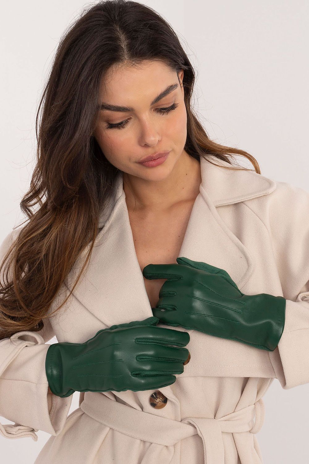 TEEK - Flowers Finger Lined Pleats Gloves GLOVES TEEK MH green S/M 