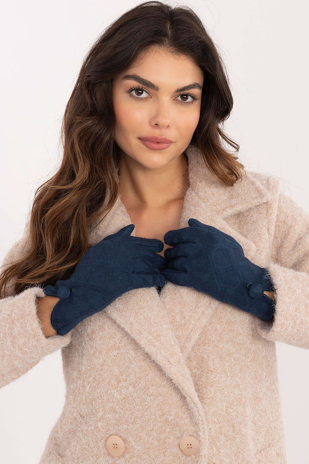 TEEK - Flowers Finger Notched Button Gloves GLOVES TEEK MH blue S/M 