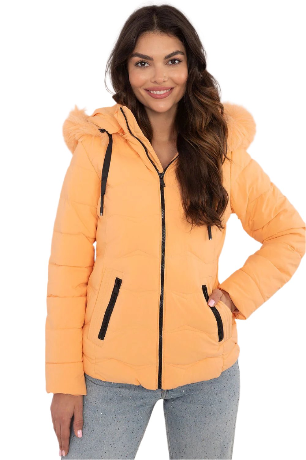 TEEK - Slim Thick Hip Cut Plush Hood Jacket JACKET TEEK MH orange S 