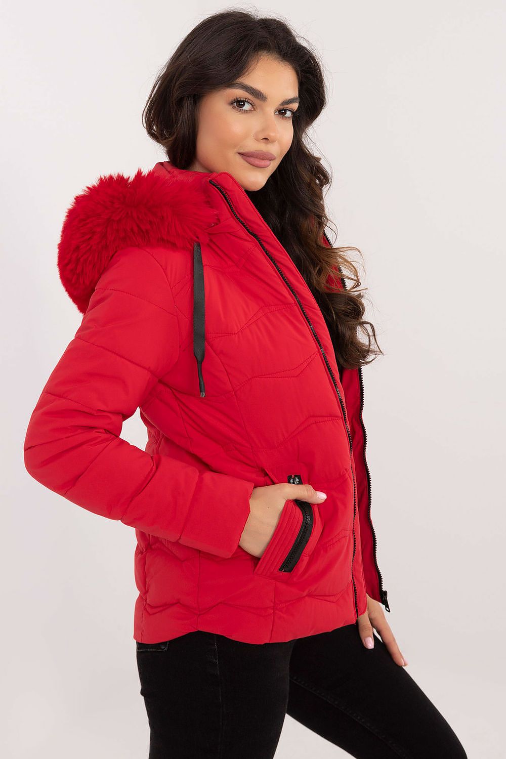 TEEK - Slim Thick Hip Cut Plush Hood Jacket JACKET TEEK MH red S 