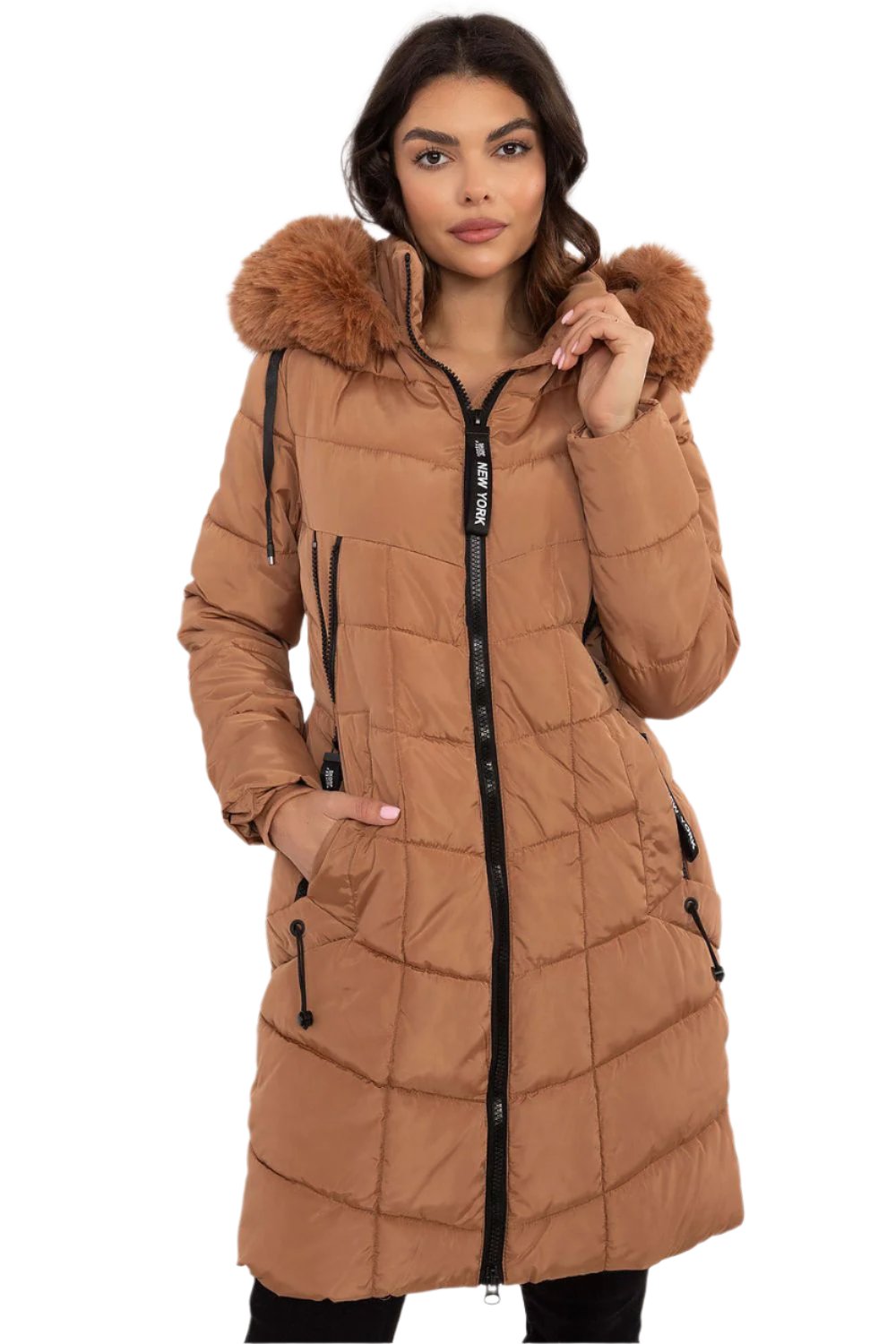 TEEK - NY Zippered Chest Expandable Side Plush Coat COAT TEEK MH brown S 