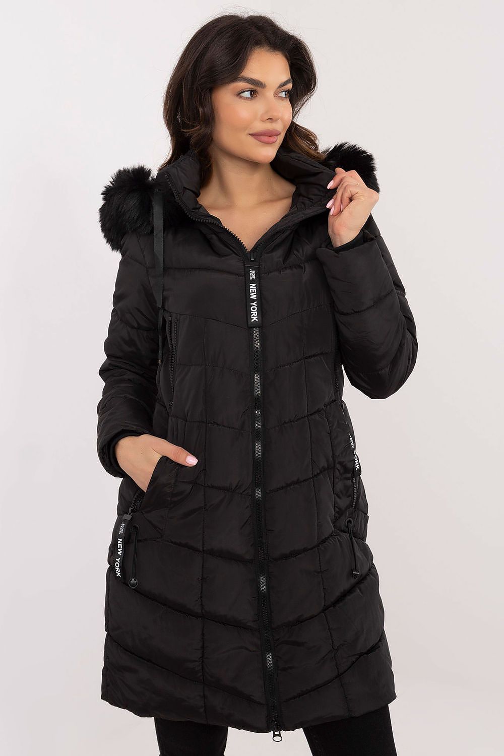 TEEK - NY Zippered Chest Expandable Side Plush Coat COAT TEEK MH black S 