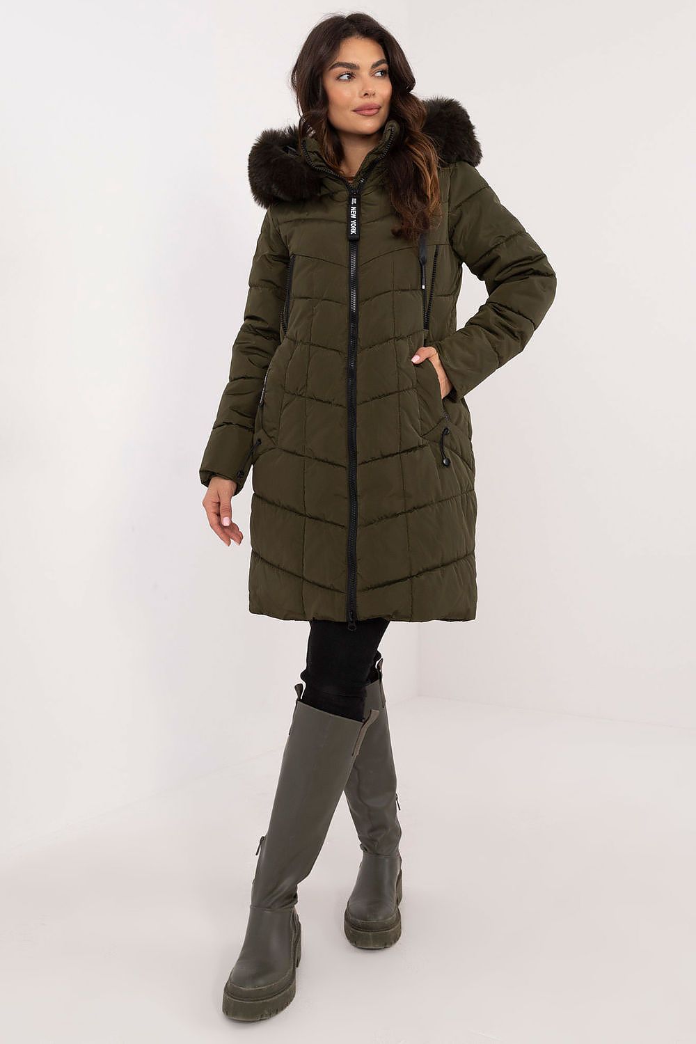 TEEK - NY Zippered Chest Expandable Side Plush Coat COAT TEEK MH green M 