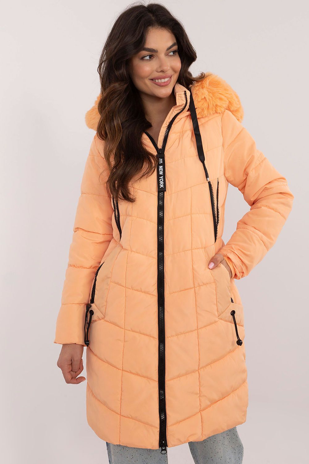 TEEK - NY Zippered Chest Expandable Side Plush Coat COAT TEEK MH orange S 