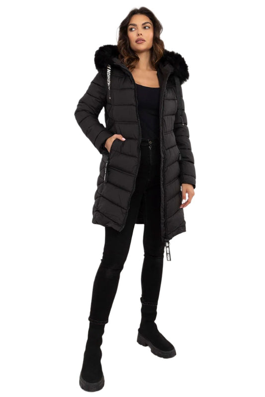 TEEK - Hooded Plush Silhouette Puff Coat COAT TEEK MH black S 