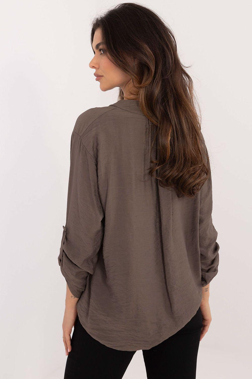 TEEK - Thin V-Neck Pinned Sleeve Blouse TOPS TEEK MH   