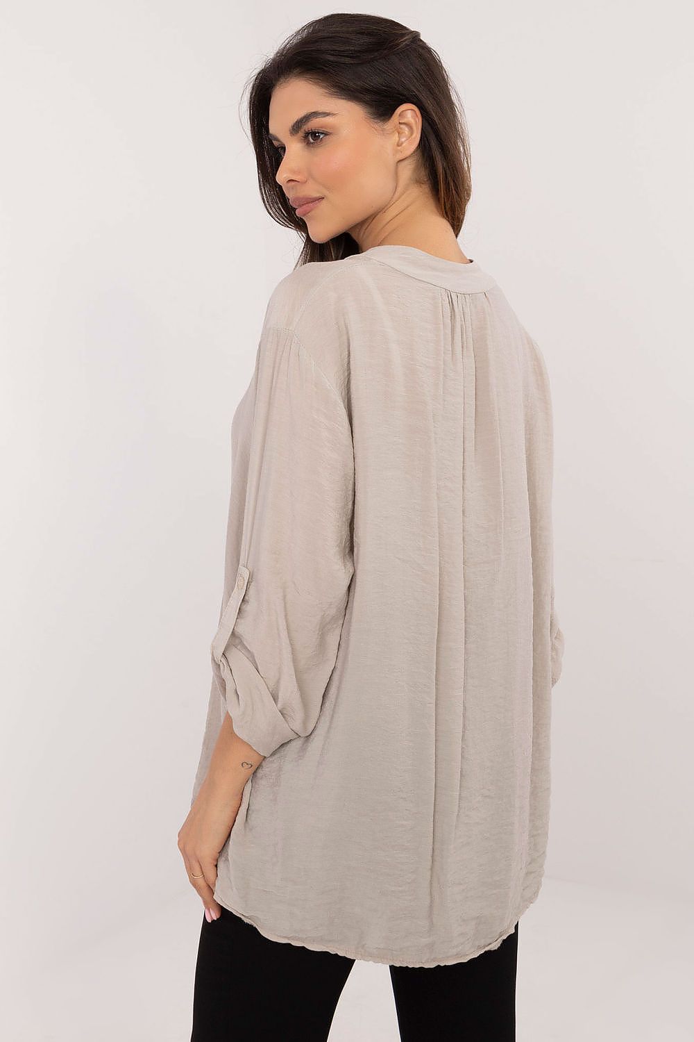 TEEK - Thin V-Neck Pinned Sleeve Blouse TOPS TEEK MH   