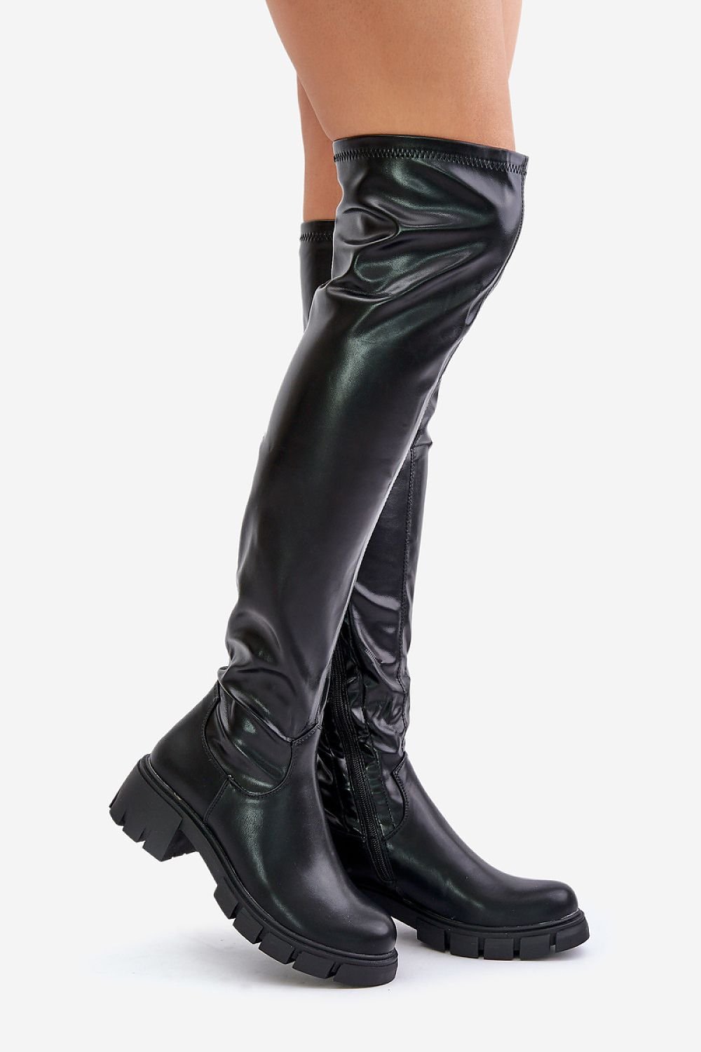 TEEK - Black Slick Touch Thigh-High Boots SHOES TEEK MH   