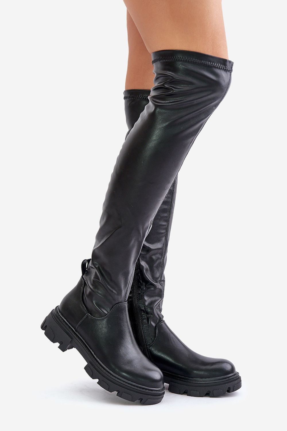 TEEK - Black Thick Anklet Over The Knee Boots  TEEK MH   