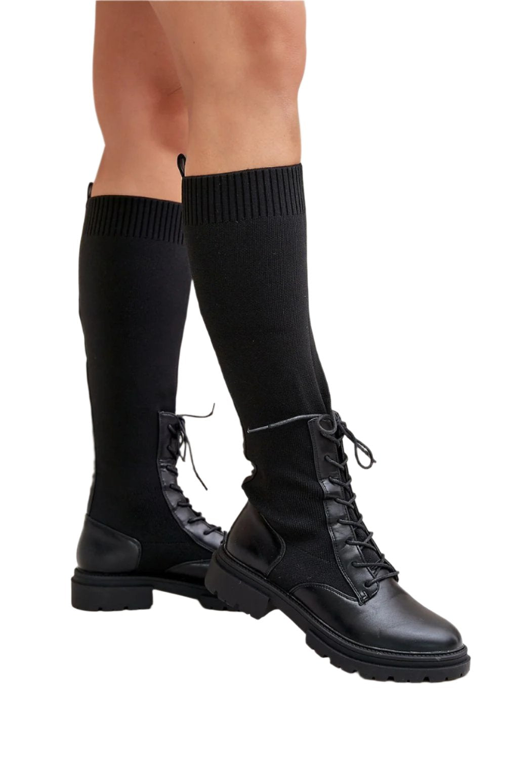 TEEK - Laced Mixed Media Covered Calf Boots  TEEK MH black 36 