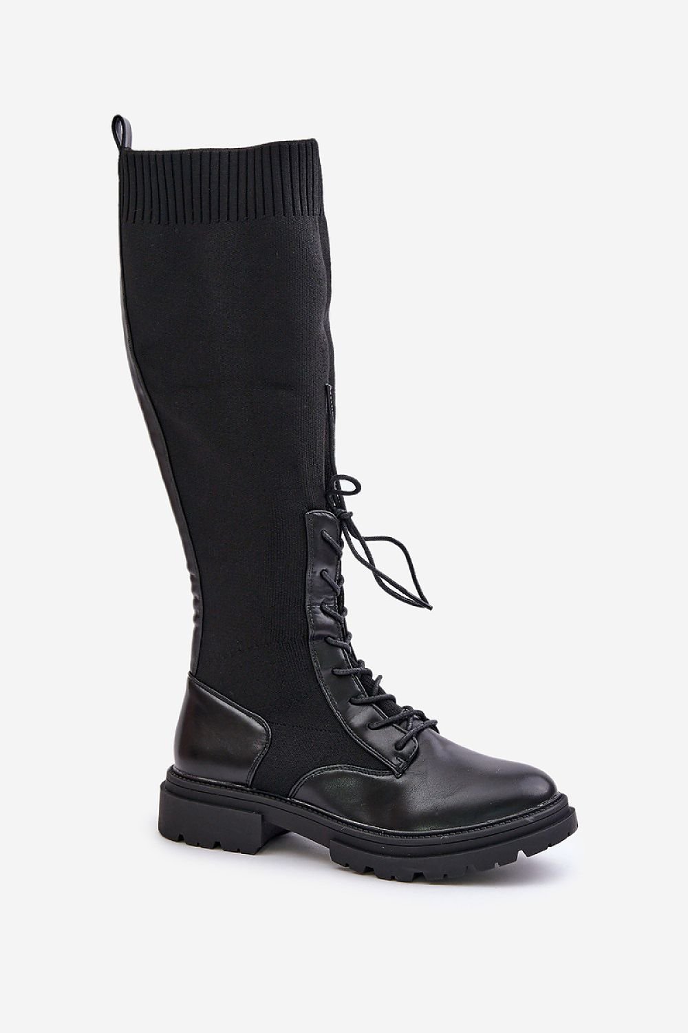 TEEK - Laced Mixed Media Covered Calf Boots  TEEK MH   