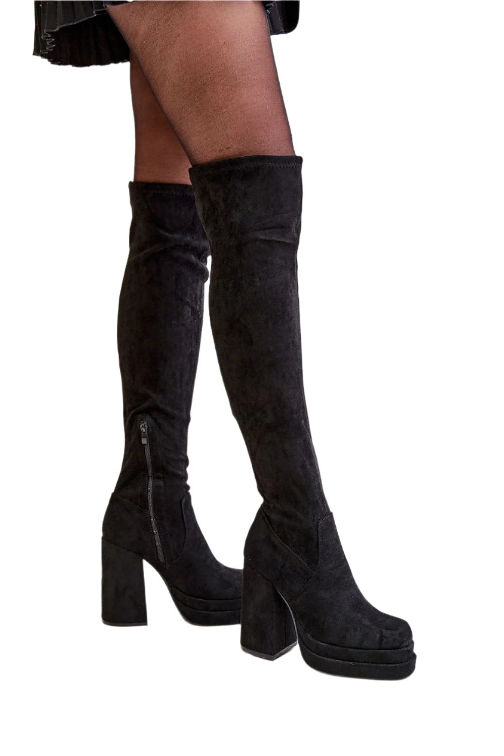 TEEK - Suede Over The Knee Heel Boots SHOES TEEK MH black 6.5 