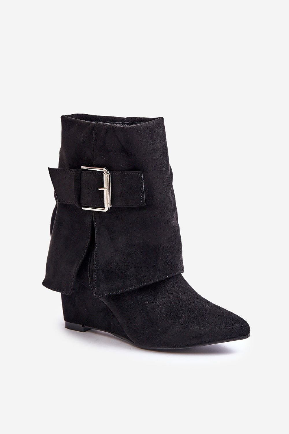 TEEK - Black Cuffed Buckle Buskin Boots  TEEK MH   