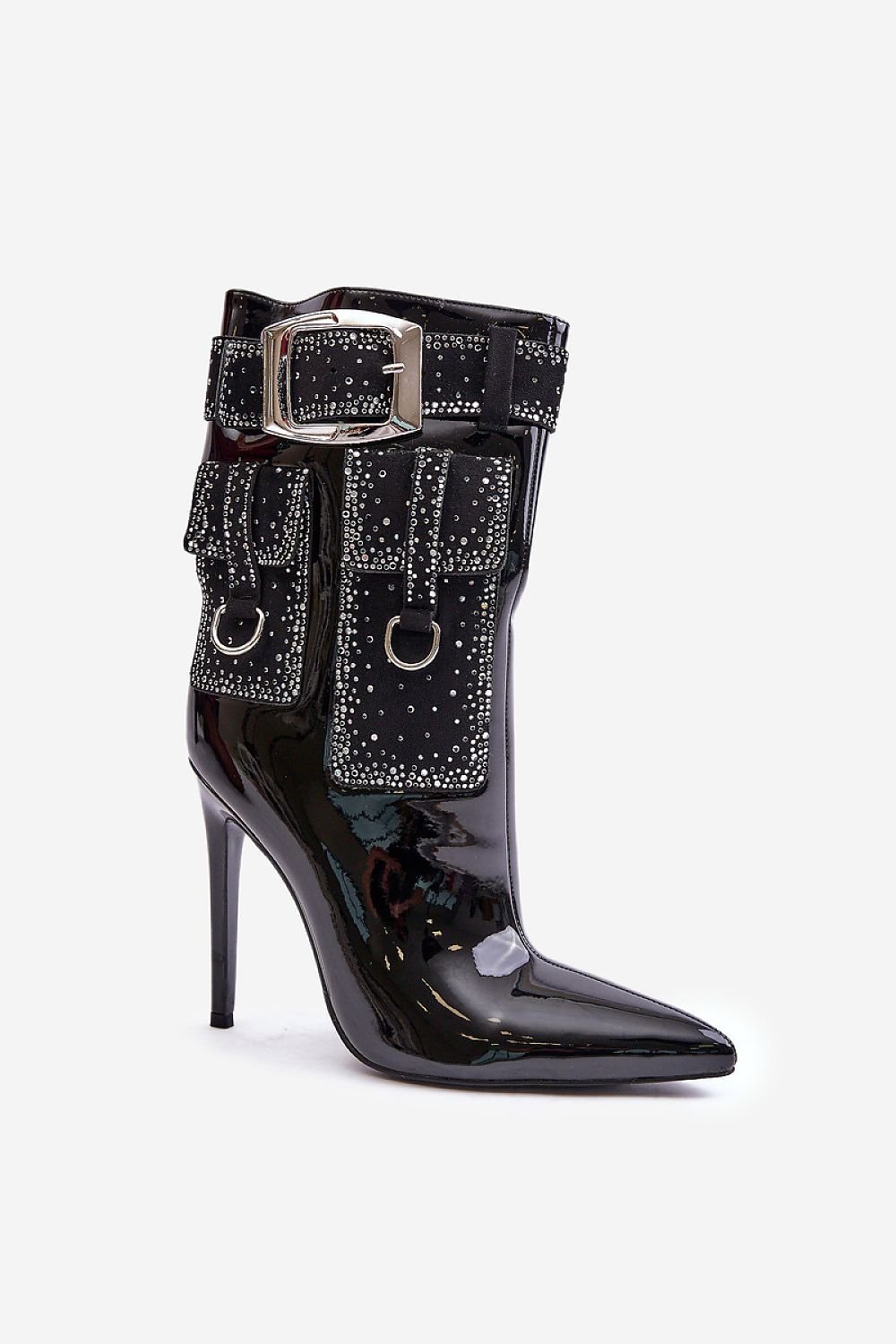 TEEK - Black Cargo Buckle Heeled Boots  TEEK MH   