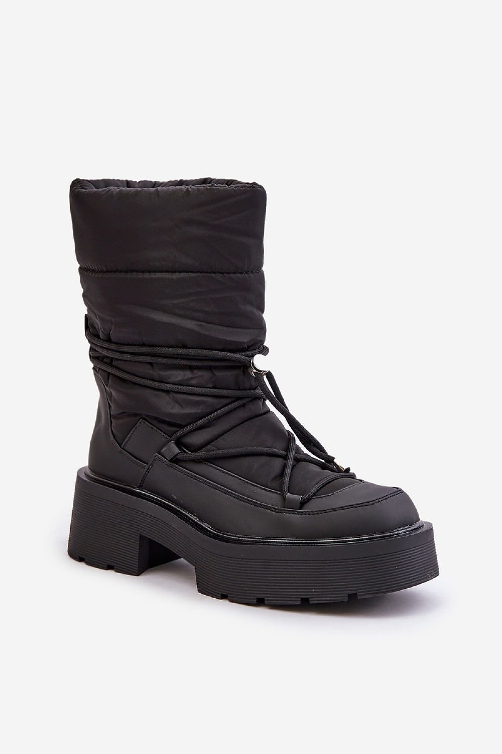 TEEK - Black Canoe Tie Calf Snow Boots SHOES TEEK MH