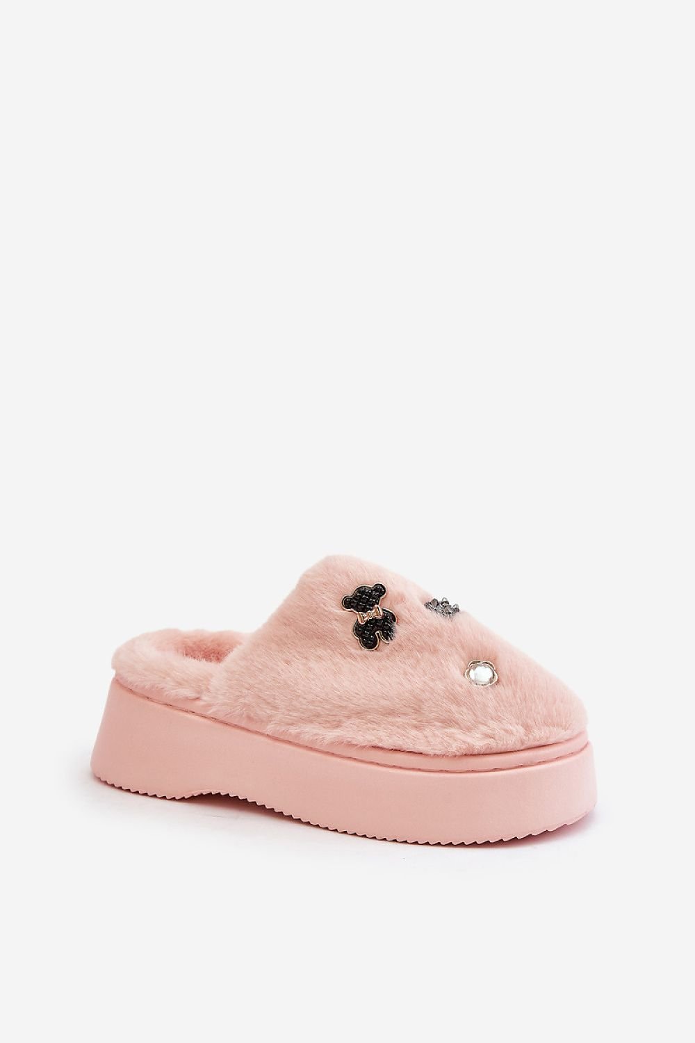 TEEK - Pink Bejeweled Fluff Slippers SHOES TEEK MH