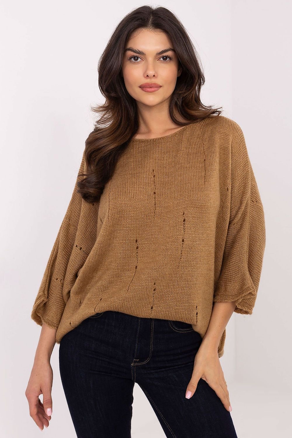 TEEK - 3/4 Sleeve Sweater TOPS TEEK MH brown One Size