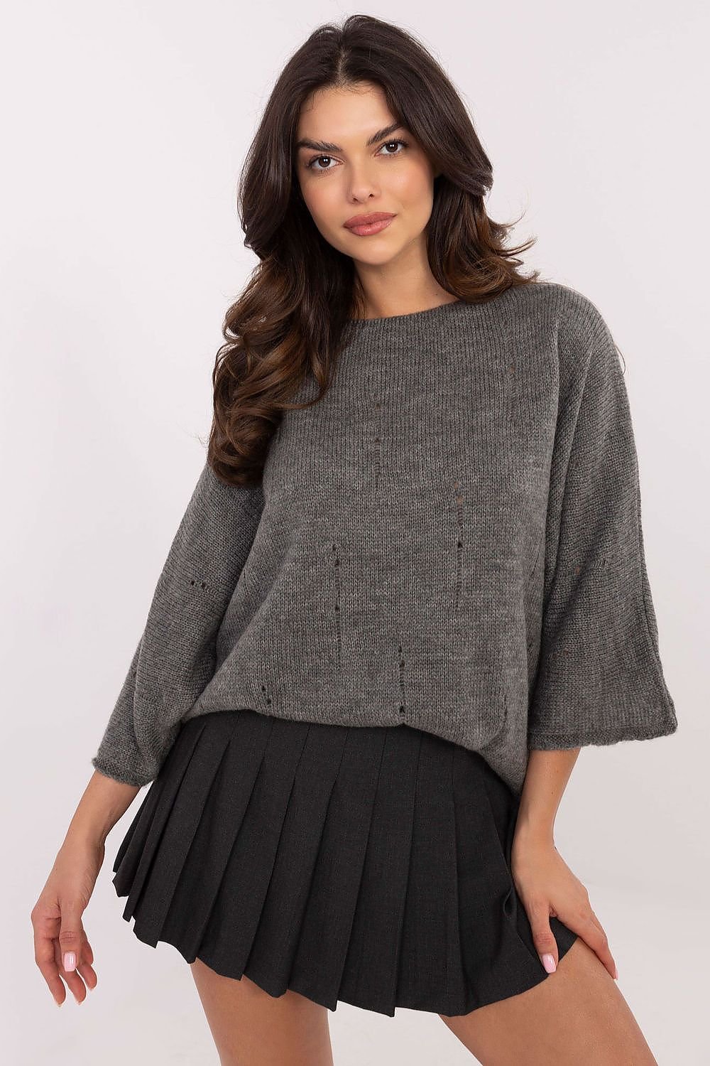 TEEK - 3/4 Sleeve Sweater TOPS TEEK MH grey 2 One Size