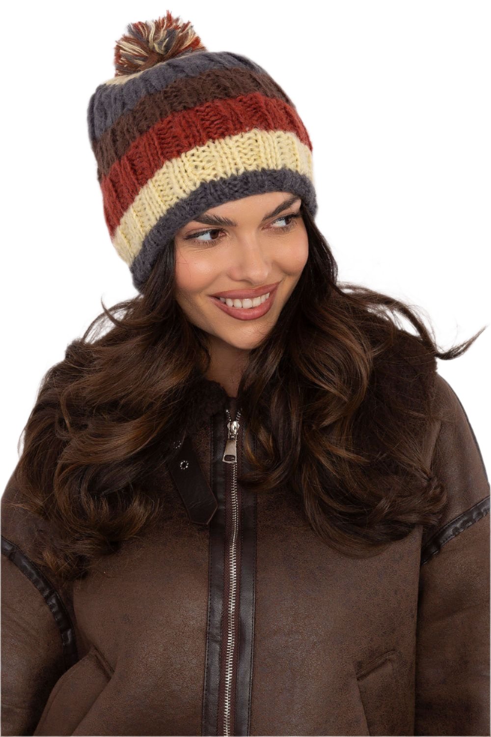 TEEK - Yellow Multicolor Knitted Pom Pom Top Beanie HAT TEEK MH