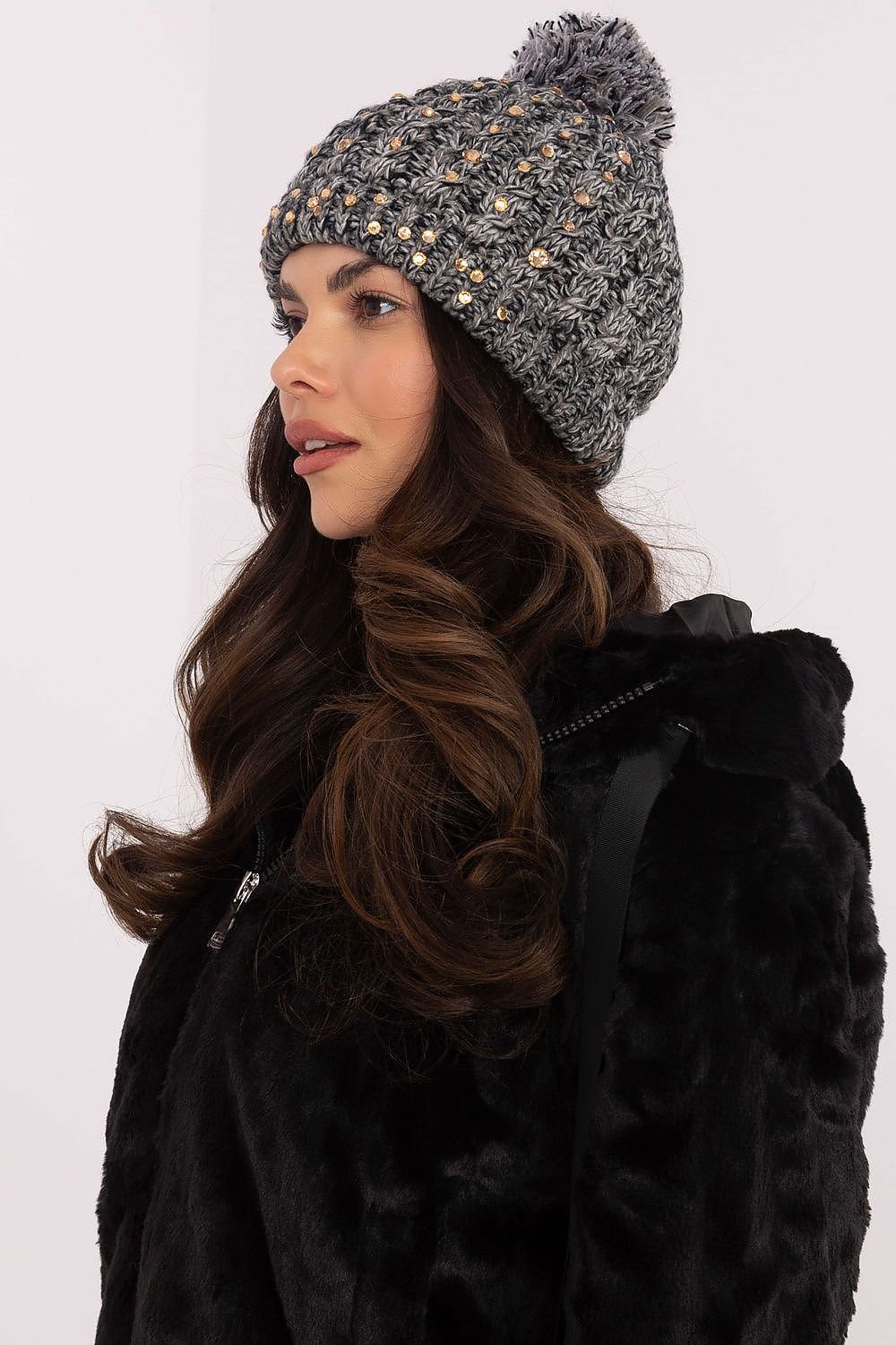 TEEK - Grey Pom Pom Knitted Beanie HAT TEEK MH