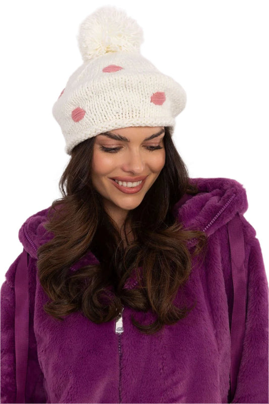 TEEK - Beige Dotted Pom Pom Beanie HAT TEEK MH