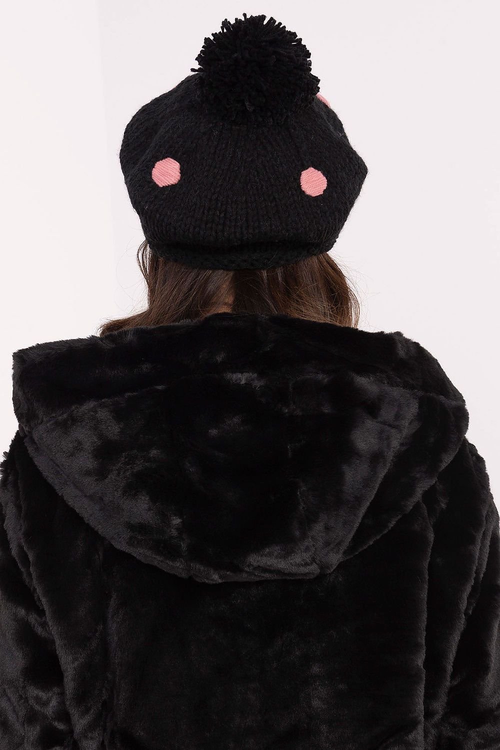 TEEK - Black Dotted Pom Pom Knitted Cap HAT TEEK MH