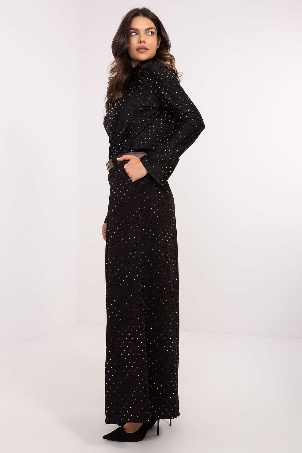 TEEK - Subtle Sequins Wide Leg Belted Trousers PANTS TEEK MH