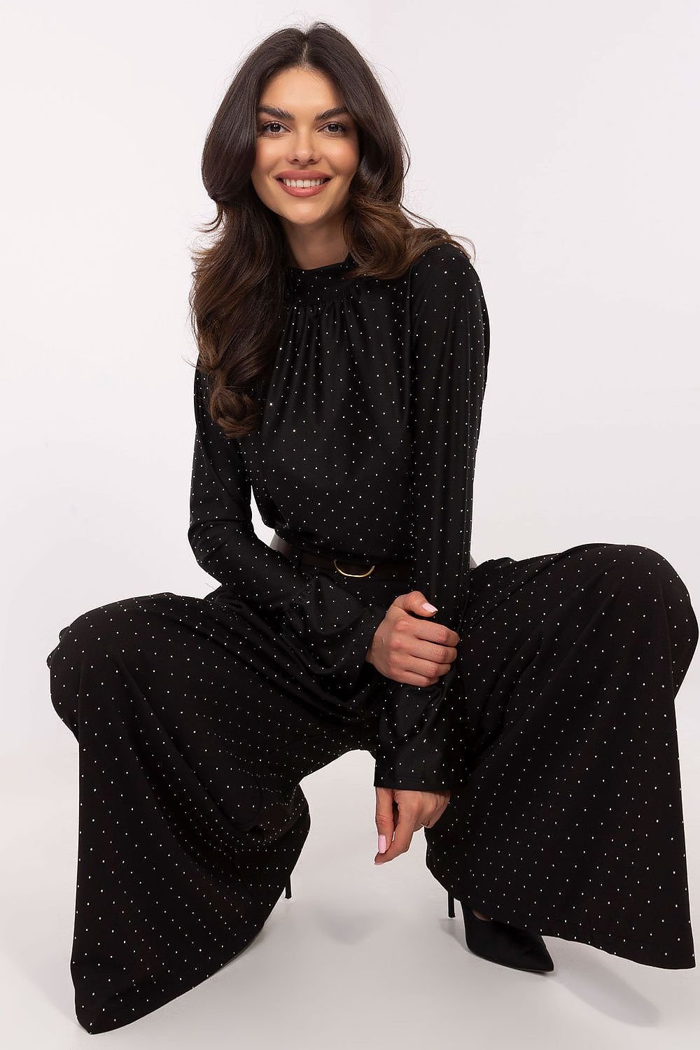 TEEK - Subtle Sequins Wide Leg Belted Trousers PANTS TEEK MH