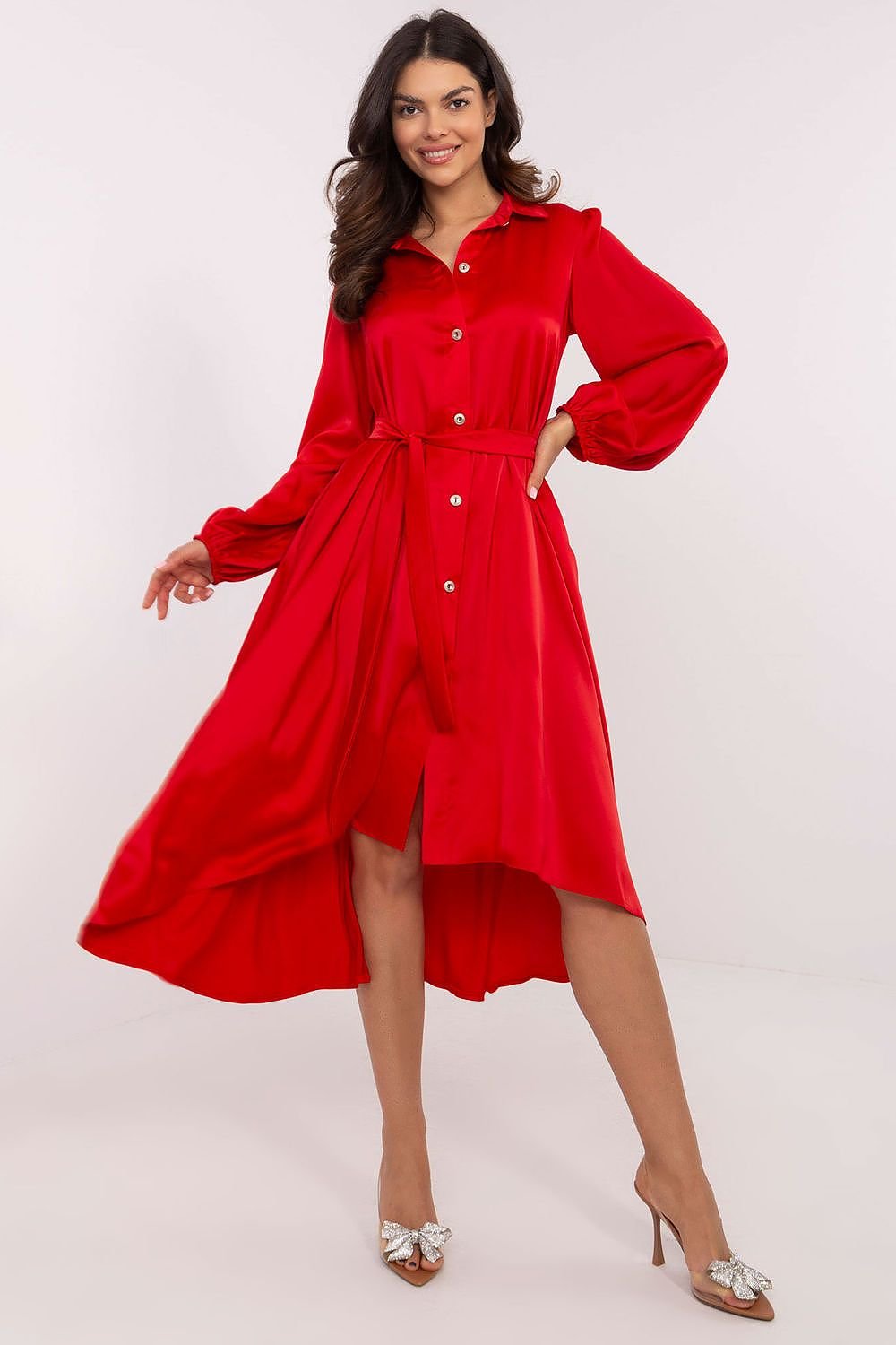 TEEK - Comfort Classic Buttoned Cocktail dress DRESS TEEK MH red S/M