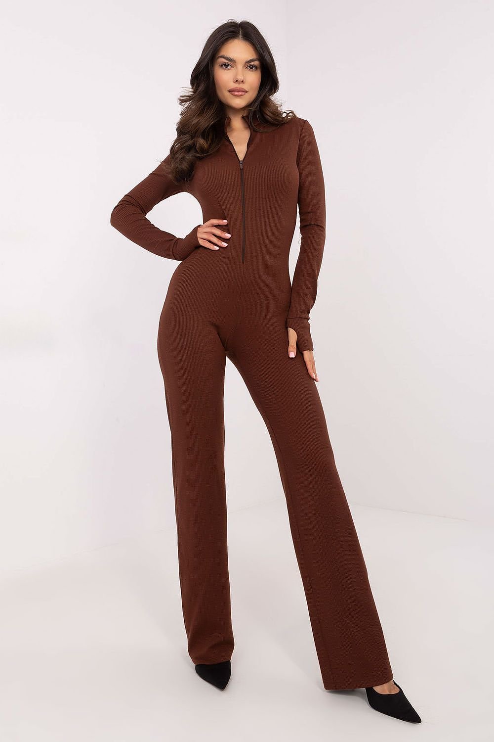 TEEK - Ribbed Zip Jumpsuit JUMPSUIT TEEK MH brown S/M