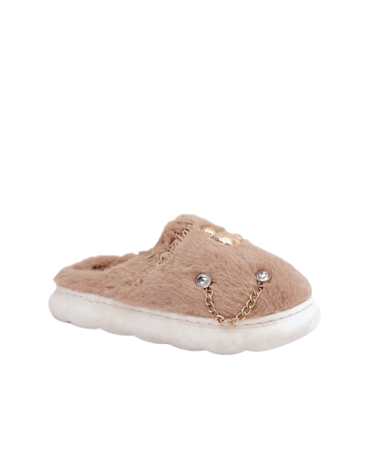 TEEK - Bejeweled Link Fluff Slippers SHOES TEEK MH