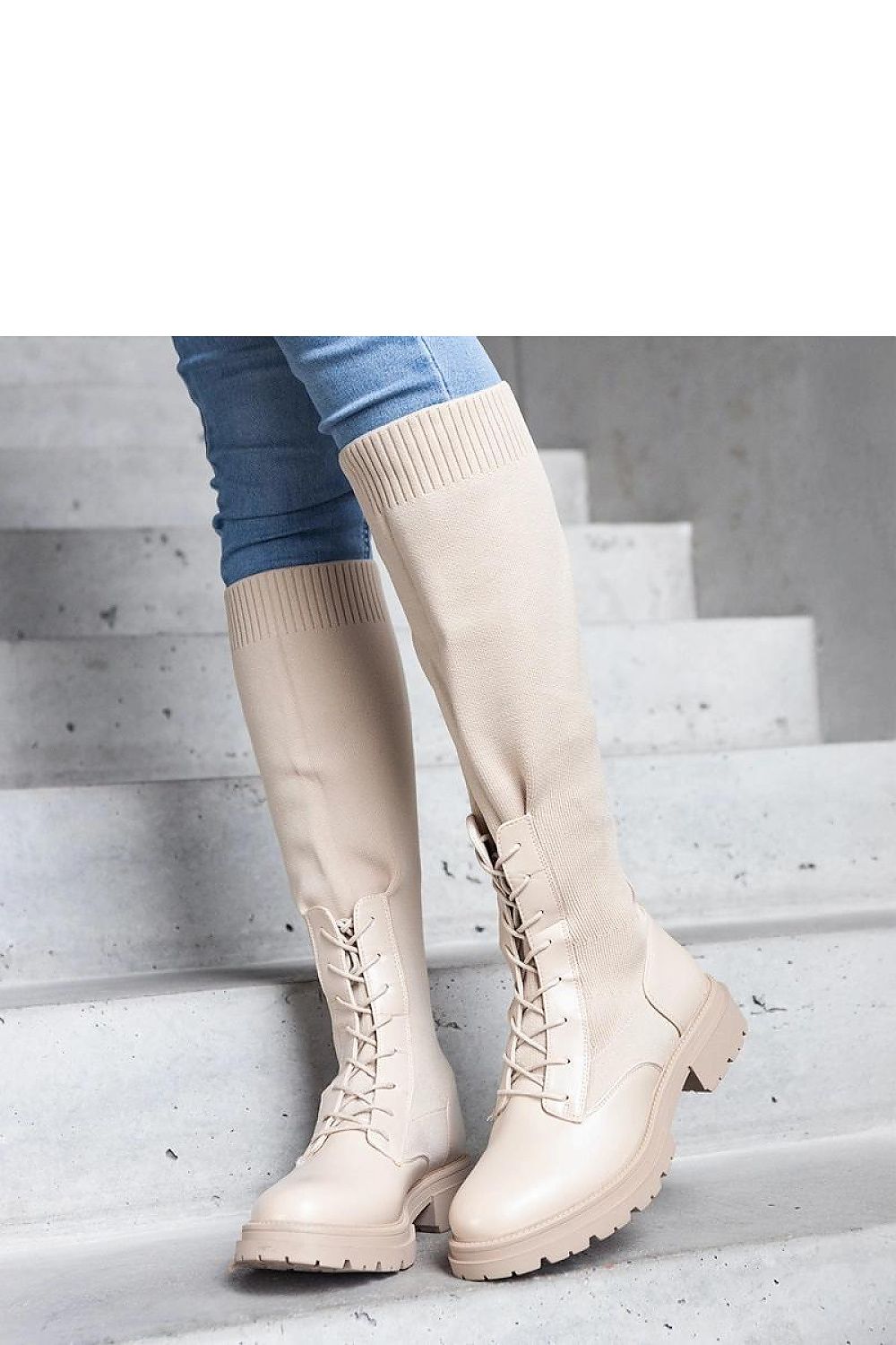 TEEK - Upper Luana Laced Knee High Boots SHOES TEEK MH beige 6