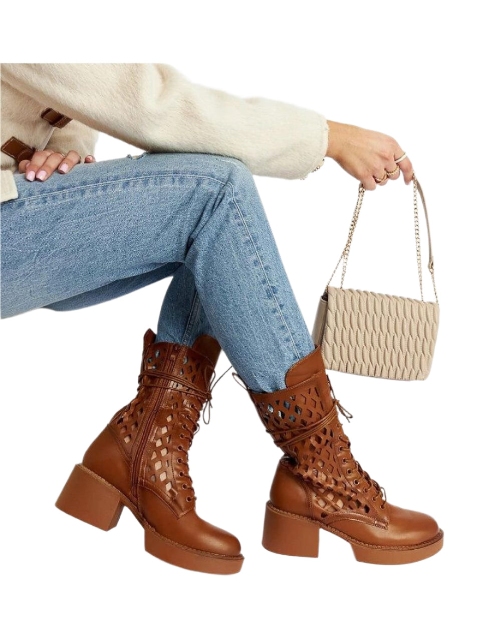 TEEK - Brown Mesh Visalia Laced Boots SHOES TEEK MH