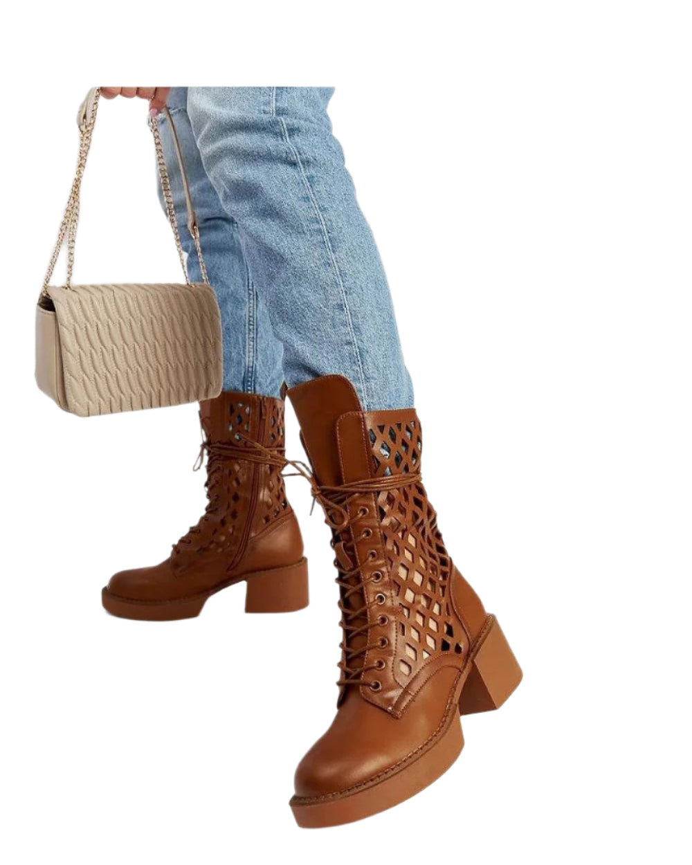 TEEK - Brown Mesh Visalia Laced Boots SHOES TEEK MH