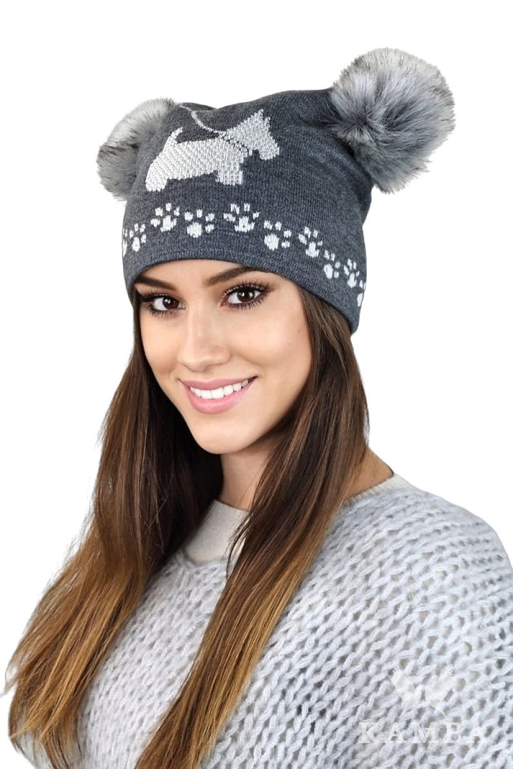 TEEK - Grey Double Pooch Pom Pom Cap HAT TEEK MH One Size