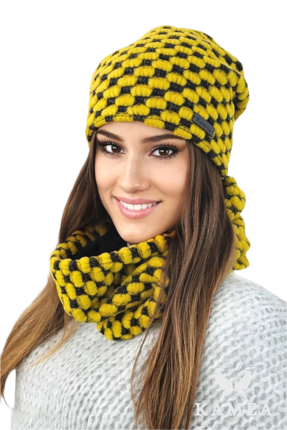 TEEK - Luxurious Super Soft Hat Scarf Set SET TEEK MH yellow One Size