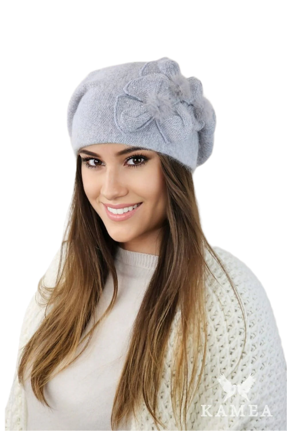 TEEK - Triple Flower Cindy Beret HAT TEEK MH grey One Size